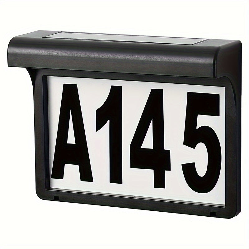 Brightly Lit Solar House Number Sign - Energy-Efficient, Waterproof, Outdoor Address Display for Home, Garden, Street, Yard - Durable Wall Mount