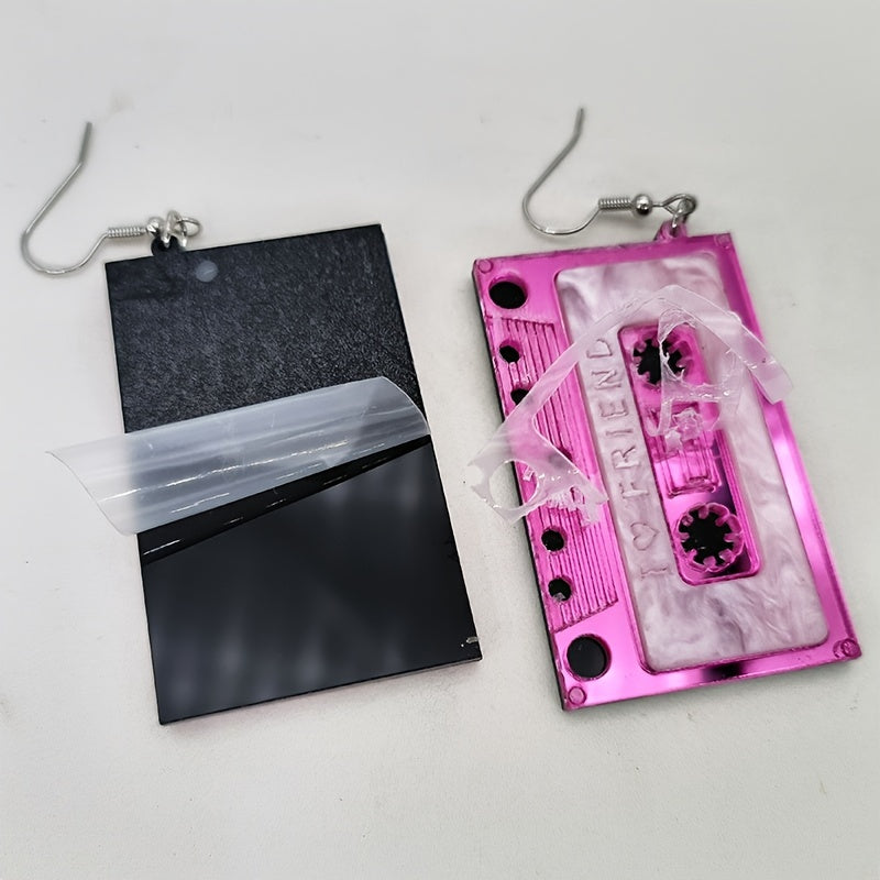 Acrylic Tape Drop Earrings Y2K Retro Style Ear Jewelry For Women Party Accessories