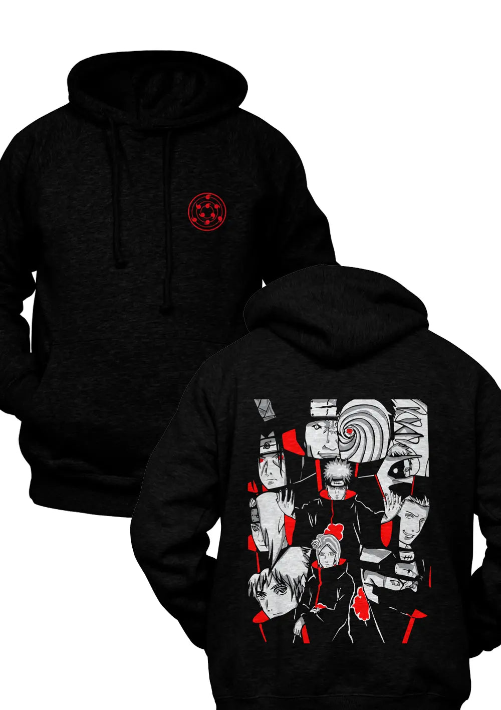 Felpa con Cappuccio Fronte Retro Naruto Anime-0